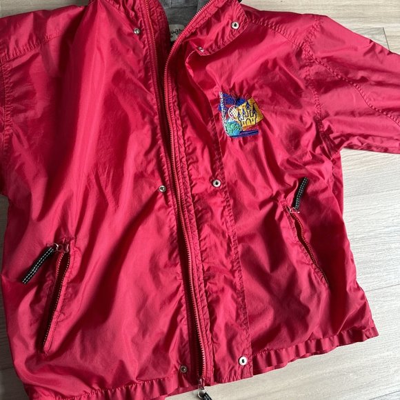 Vintage Walt Disney World Red Mickey Mouse Embroidered Hooded Jacket Medium - Picture 12 of 16